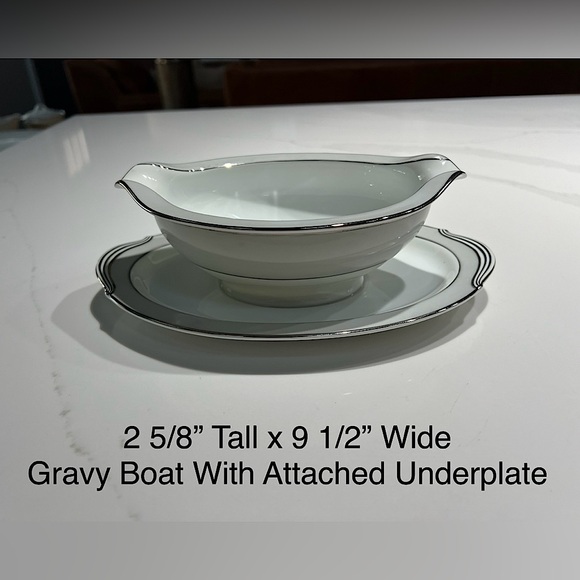 Noritake China, Grayburn Pattern, Gravy Boat with Attached Underplate - Picture 2 of 4